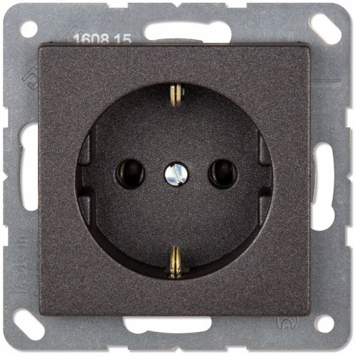 Розетка с заземлением без рамки Jung EcoProfi 1-м. антрацит картинка